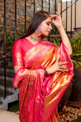 Red Soft Tissue Silk Heavy Design Saree