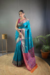 Sky Soft Rangeen Patola Silk Saree For Weddings