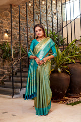 Sky Soft Tissue Silk Heavy Design Saree