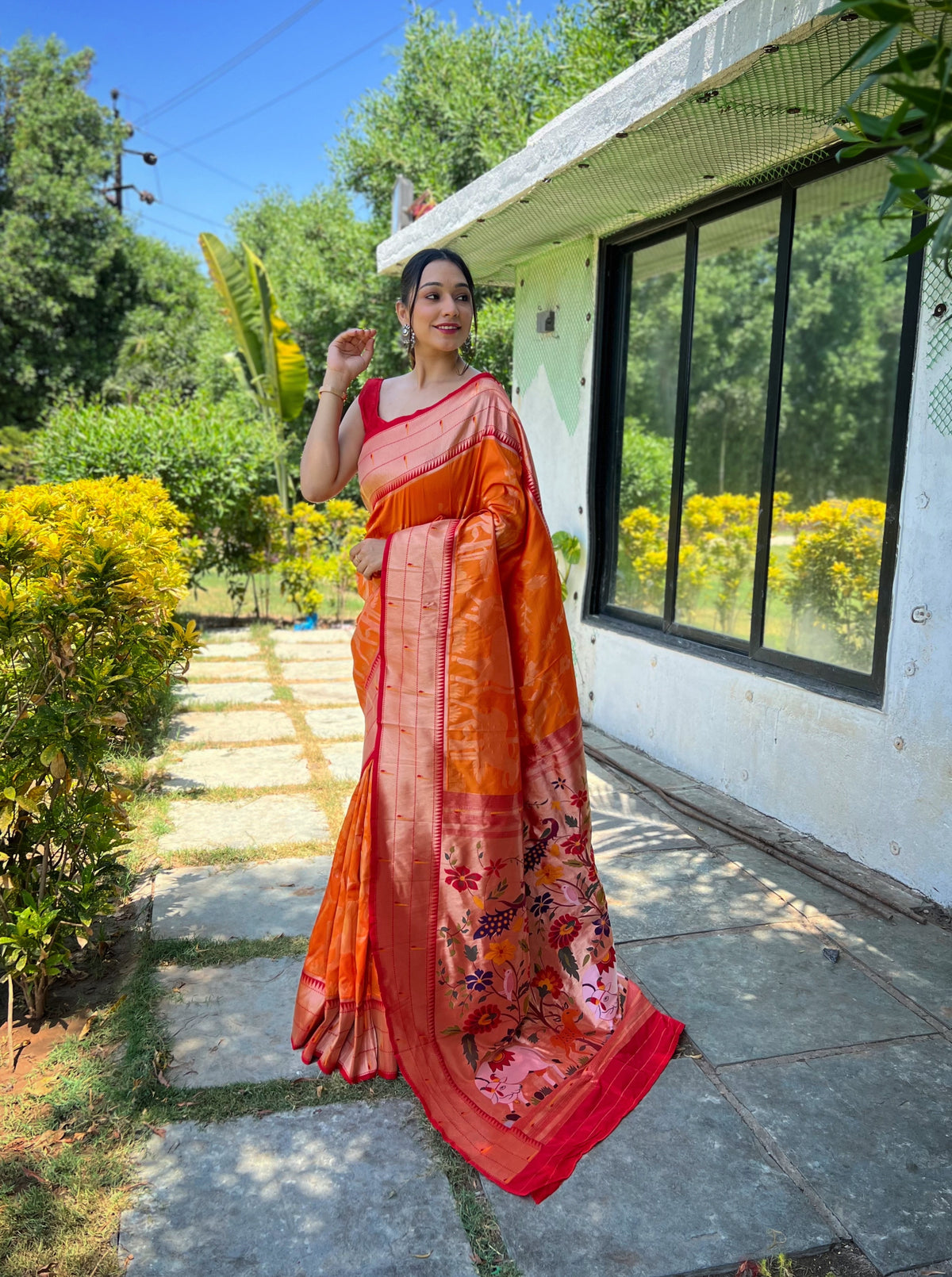 Yellow Pure Soft Paithani Silk Saree with Rich Woven Paithani Pallu - All-Over 3D Traditional Design Patterns in Gold and Silver Zari.