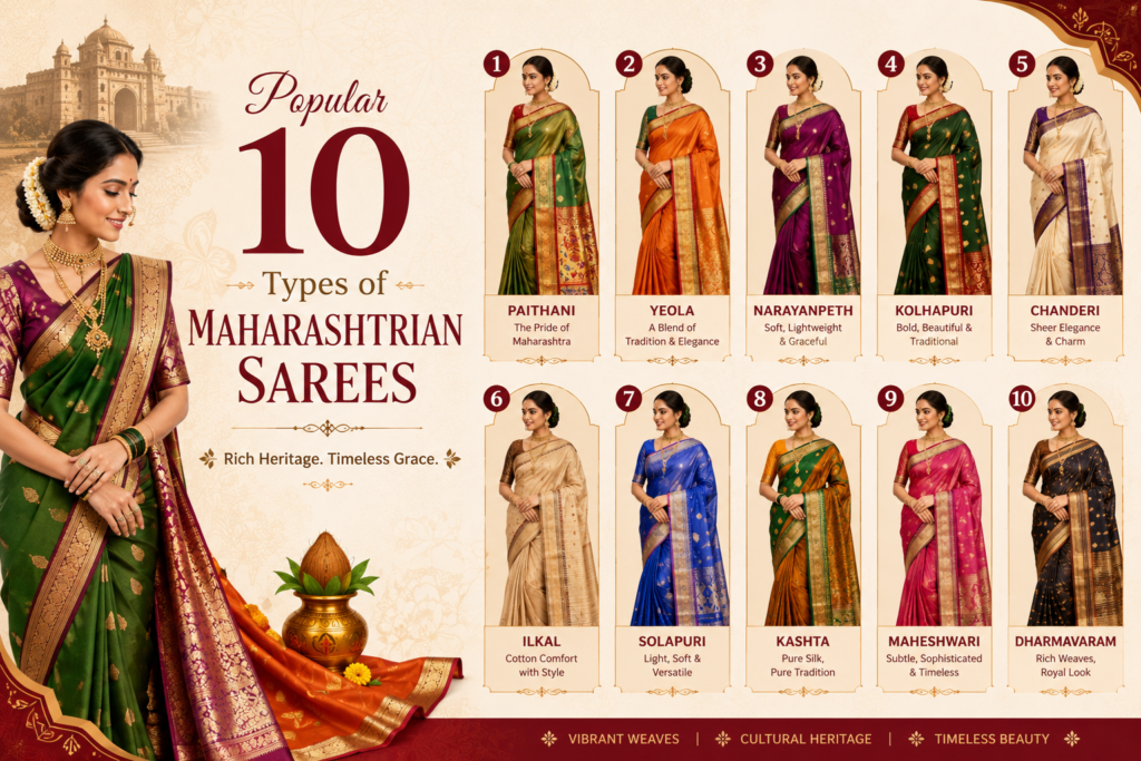 Popular 10 Types of Maharashtrian Sarees