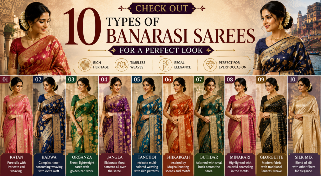 Check Out 10 Types Of Banarasi Sarees for a perfect look